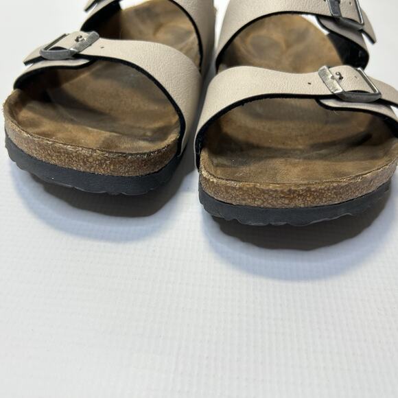 Birkenstock Sandals Women's Sydney Beige Tan Slip On 38 L7 M5 - Picture 11 of 12
